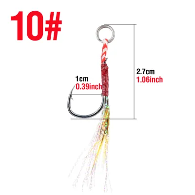 Jigging Assist Hooks High Carbon Steel Single Hook 10#-15# Replacement Fishhook Fishing Gear