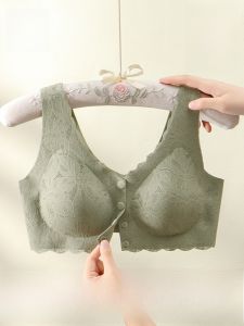 MiiOW | เสื้อชั้นในแบบมีโครงหน้าติดกระดุมสำหรับคุณแม่วัยกลางคนและผู้สูงอายุ ไร้โครง ป้องกันการหย่อนคล้อย ช่วยลดหน้าอกข้างเดียว ชุดชั้นในผู้หญิง เสื้อชั้นในแบบเกาะอก