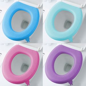 Toilet Seat Cover Pads EVA Waterproof Removable Fast Drying Bathroom Removable Fast Drying Bathroom Toilet Seat O-Shaped Toilet Seat
