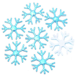 100Pcs 22mm Colorful Snowflake Christmas Non-woven Patch Appliques Craft No glue Party Decor DIY Xmas Gifts Scrapbooking Decor