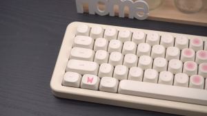Romantic Pink PBT Keycaps 123 Keys MOA Profile Thermal Sublimation keycaps Milk White Girls For Mechanical Keyboard Keycaps