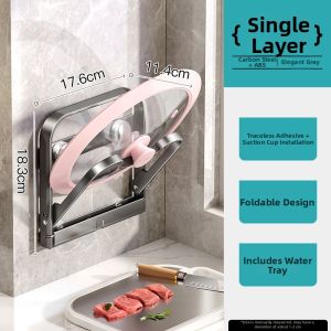 TIANDIYU | Wall-Mounted Kitchen Storage Rack No-Drilling Required