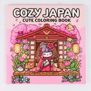 Cozy Japan: Cute Coloring Book for Adults and Teens with Charming Characters and Delightful Japanese Scenes for Relaxation