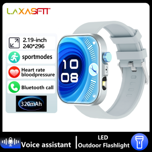 laxasfit | LAXASFIT Smart Watch Bluetooth Call Large HD Screen Fitness Tracker Heart Rate Sleep Blood Oxygen Step Counter Multi Sports