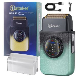 Máy Cạo Râu Điện Hatteker Dành Cho Nam Lưỡi Dao Kép Dao Động Máy Cạo Đầu Trọc Chăm Sóc Da Chất Lượng Salon Thân Máy Bằng Nhựa ABS Máy Tỉa Lông Cho Râu Ria Mép Và Đầu.