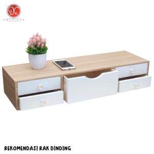 Meja Nakas Gantung Bed Side Table 5 Laci 80x25cm Meja Tempel Dinding Samping Kamar Tidur Minimalis
