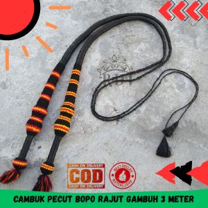 Pecut gambuh cambuk rajut pentas besar ukuran 3 meter jaranan kuda lumping