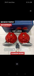 klakson keong double 12 volt motor/mobil free relay plus breket