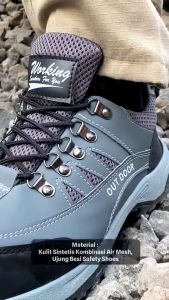 Sneakers For You Sepatu Ujung Besi Fashion Pria safety boots handsome man on work