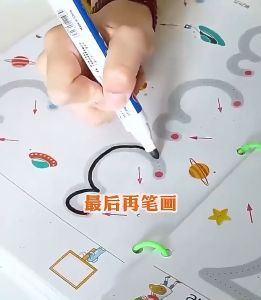TT16 Pen control Pre-writing training cards kindergarten Erasable writing Training Cards childrens early education entry basic practice calligraphy pen practice card Reusable Writing/Drawing Exercise Cards Kad untuk latihan menulis Mainan pendidikan Tuli