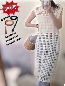 Ruby Tunik Jaring Atasan Rajut Wanita Terbaru