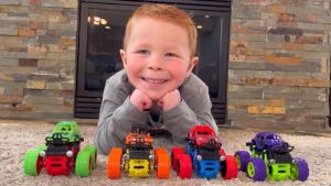 Kids Monster Truck Toys Push and Go Toy Trucks Friction Powered Truck 4 Wheel for Kids Boys and Girls
