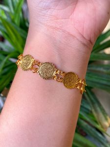 GELANG TANGAN GOLD MODEL KOIN SIMPLE ELEGANT TERBARU ( COD )