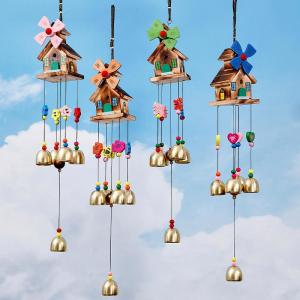TILAIEN | Cartoon Colored House Rotating Windmill Wind Chime Hanging Decoration for Kids