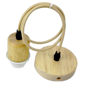 Wooden E27 Lamp Holder Hanging 1M/1.5M Cable Wire For Ceiling Chandelier Base Ceiling Pendant Light Fixture