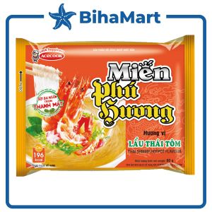 [SET 5 GÓI] - ACECOOK - Miến Phú Hương vị Lẩu thái tôm Miến gói NƯỚC vị Lẩu thái tôm Phú Hương Miến đậu xanh Phú Hương vị Lẩu thái tôm (60g/gói) - Miến ăn liền Acecook