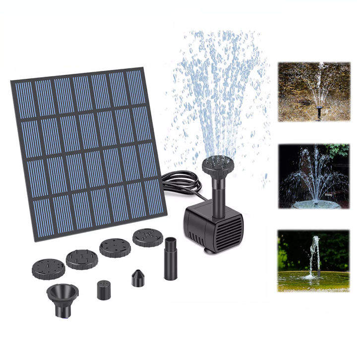 Solar Water Fountain Pump with Nozzles Solar Powered Fountain Water