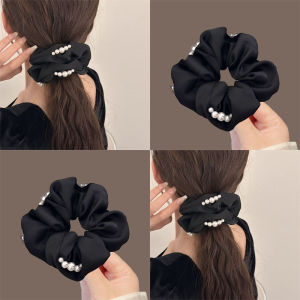 Elegant Large Size Satin Hair Ties Pearl Prevent Low Ponytail Hair Bands Fashionable Hair Accessories Personal Hygiene Tools