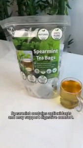 Organic Spearmint Tea – 100 Tea Bags | Caffeine-Free Non-GMO Additive-Free | 100% Natural