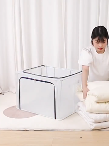 24/66/110L Foldable Storage Box Space Saving Organizer for Closet Underbed Kitchen & Cabinet