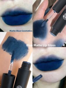 Blue Matte Lip Glaze Gothic Dark Series Long-lasting Color Lipstick Easy Application Nourishing Moisturizing Blue Lipstick