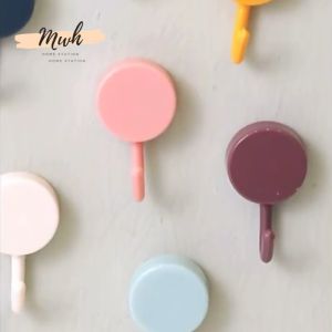 Solid Color Free Punching Door Without Trace Nail Small HookClothes Hook Mounted Wall Hook Wall Hooks