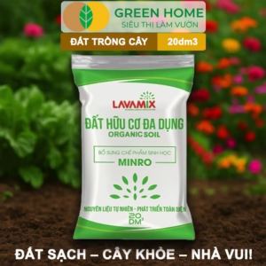 Đất Trồng Cây GreenHome Lavamix Bao 20dm3 (10kg) Đầy Đủ Dinh Dưỡng Dễ Sử Dụng Chuyên Trồng Rau Hoa Kiểng