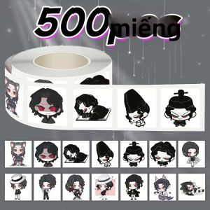 Bandai | 500 Miếng Dán Anime Chibi Muzan Kibutsuji Quỷ Diệt Trừ Mắt Đỏ Cuộn Dán Trang Trí Tự Làm Cho Nhật Ký Niêm Phong Bao Bì