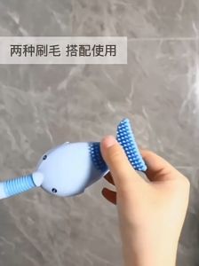 Toilet Brush and Holder Set Cute Bathroom Toilet Bowl Brush Cleaner with Silicone Bristles Head Flexible Household Toi