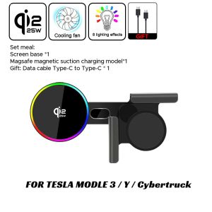 Qi2.2 25W Car Phone Mount Holder Magnetic Wireless Charger Compatible with MagSafe for Tesla Model Y L JUNIPER 3 HIGHLAND 2026