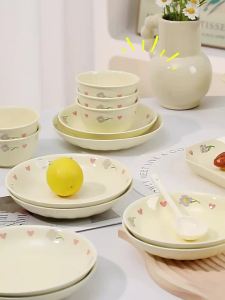 Mangkuk Nasi Tembikar Warna Underglaze Set Hidangan Segar Kecil Bernilai Tinggi Hidangan Ikan Isi Rumah Sup Mi Mangkuk Nasi Beras Yang Mudah Dibersihkan