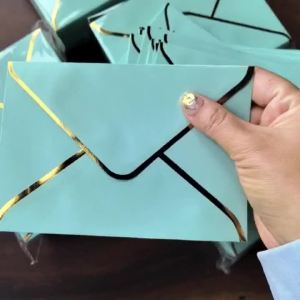 20/40PCS Gold Trim Business Envelopes | Elegant Wedding Invitations Checks & Invoices | Premium Office Stationery Multipurpose