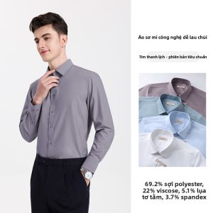 LANGDENG | Áo Sơ Mi Công Sở Nam Lụa