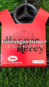 Hanger/Gantungan Baju isi 12pcs Merk Mercy/Hanger Hitam/Tebal/Kuat COD