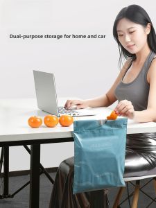 HELLOLEIBOO | Car Trash Bag Holder with Self-Adhesive Hanging Cleaning Bag for Front Seat Single Use