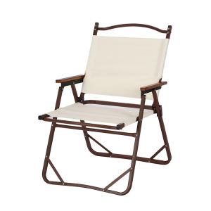 lantoban | Walnut Colored Lightweight Aluminum Folding Chair