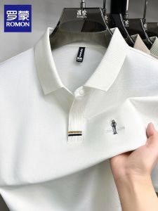 ROMON | Slim Lightweight Business Casual Short Sleeve Polo Shirt