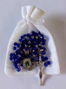 Blue 100beads Rosary for 2000Hail Marys acrylic beads 6mm Handmade for Religious Devotion and Prayer