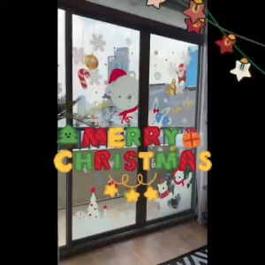 【ฉีดน้ำแล้วติดได้ทันที】สติกเกอร์กระจก สติเกอร์คริสมาส ตกแต่งวันคริสต์มาส (แบบไม่มีกาว) Christmas ปีใหม่2026 ตกแต่งร้าน