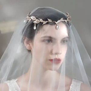 Fairy Crown Tiaras Leaf Elf Princess Headpiece Forehead Costume Jewelry Wedding Party Prom Headdress