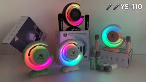 Loa Bluetooth YS110 - Tặng Kèm 2 Micro Không Dây Hỗ Trợ Kết Nối Bluetooth. AUX Loa Karaoke Bluetooth Ys110 kèm 2 micro thiết kế độc đáo sang Trọng