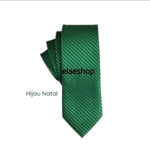 Dasi pria motif salur ukuran 3inc bahan 100% polyester tebal hijau natalmerah tuamarun tuamerahabuabu tuasoft abuorange