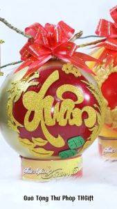 Chữ dán Thư Pháp kim tuyến-COMBO 1 PHÚC COMBO 1 LỘC COBO 1 THỌ [trang trí dưa dừa bưởi thư pháp ngày tết]