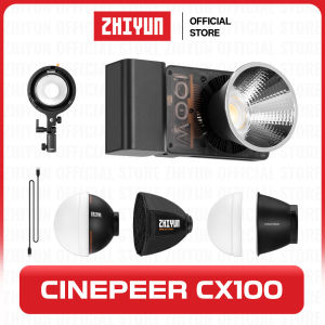 ZHIYUN CINEPEER CX100 LED Video Light 100W COB Studio Light with Built-in 4500mAh Battery Photography Light Portable Fill Light for Outdoor Shooting /Live Streaming /Filmmaking