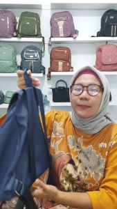 Tas Gendong / Tas Ransel Wanita Korean Style Nilon Bordir/terbaru