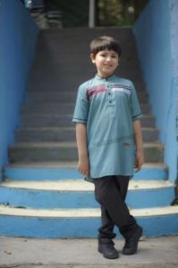 baju koko kurta fauzan setelan pakaian muslim anak terbaru 6-16 tahun katun madinah lengan pendek