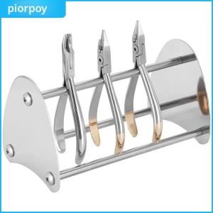 PIORPOY ทันตกรรมจัดฟันสแตนเลสคีมผู้ถือมัลติฟังก์ชั่คีมกรรไกร Rack ทันตกรรมเครื่องมือ Dropship