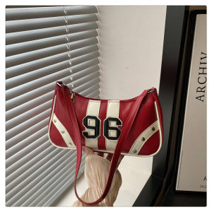 Túi Xách Nữ Nhỏ Thời Trang Màu Tương Phản Thường Ngày Kiểu Pháp Tay Cầm Đơn Túi Mềm Túi Vuông Túi Đeo Vai Đơn Mùa Thu 2025