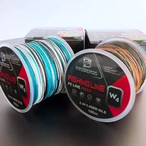 1pc 4-Strand Abrasion Resistant Braided Fishing Line 18LB-66LB Blue Camo - Strong and Durable Fishing Line for All Anglers