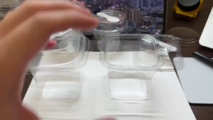 50Pcs Disposable Square Mousse Hight Lid Dessert Box Clear Plastic Cup Dessert Cake Cup With Spoon